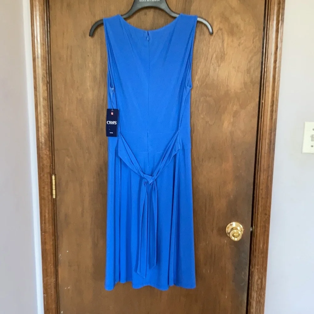 Chaps sleeveless fit and flare dress ties in back size L - Picture 11 of 16